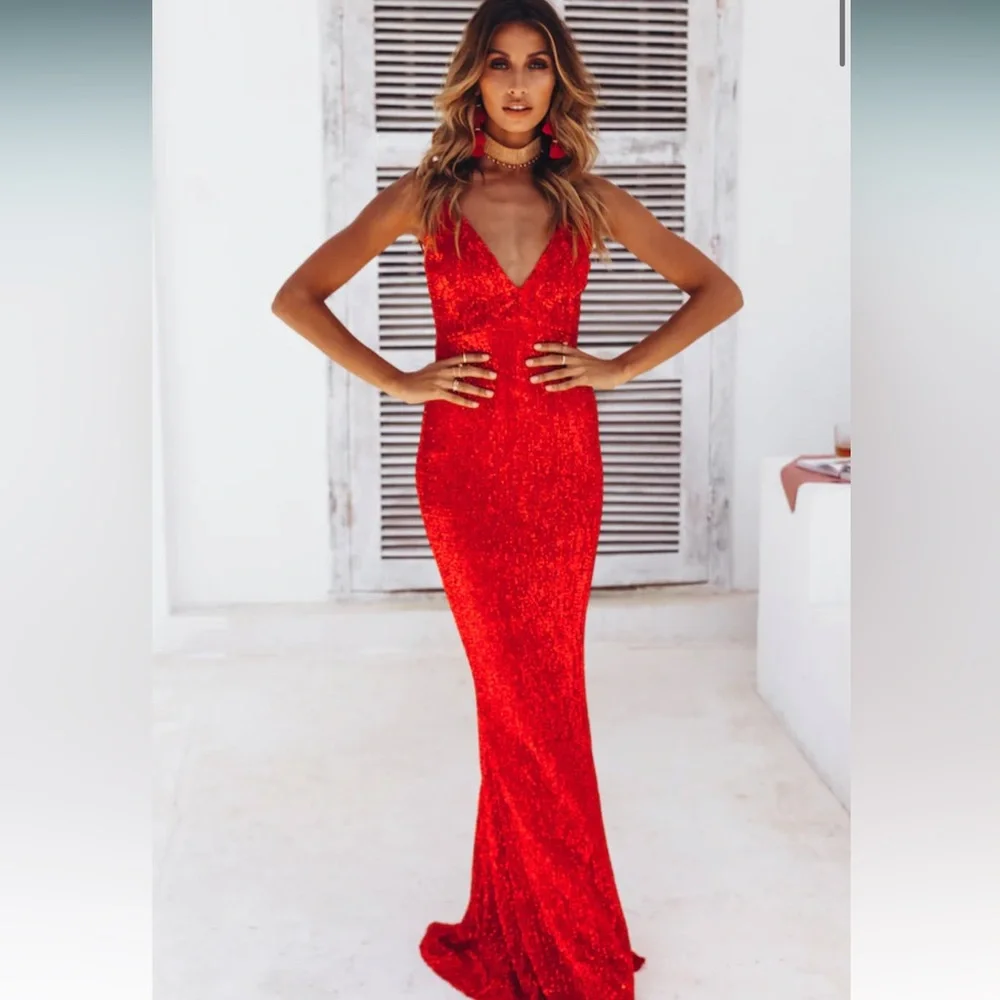 Hello Molly red sequin prom dress - Picture 1 of 2